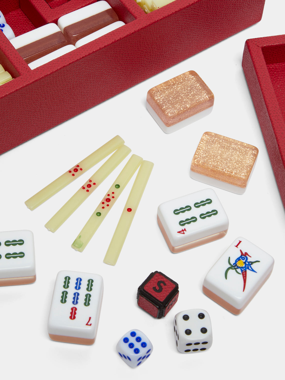 Giobagnara - Leather Mahjong Set - Red - ABASK