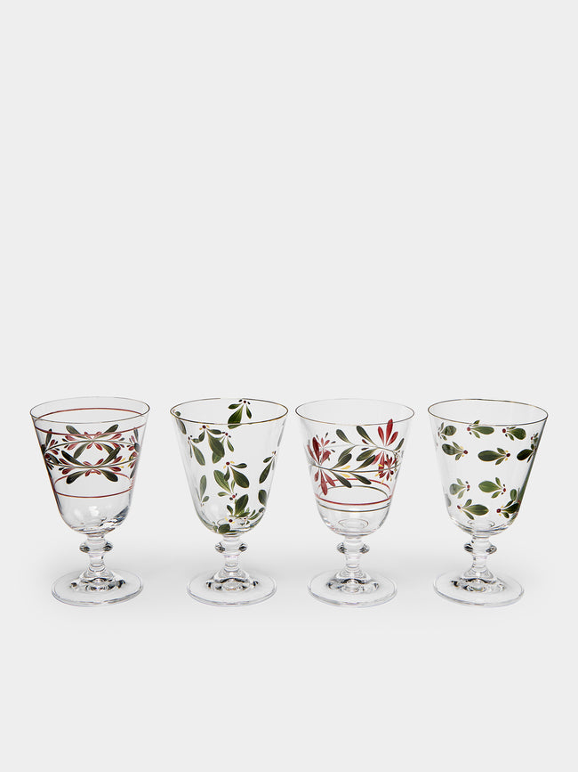 Los Vasos de Agua Clara - Zermatt Hand-Painted Stemmed Glasses (Set of 4) -  - ABASK - 
