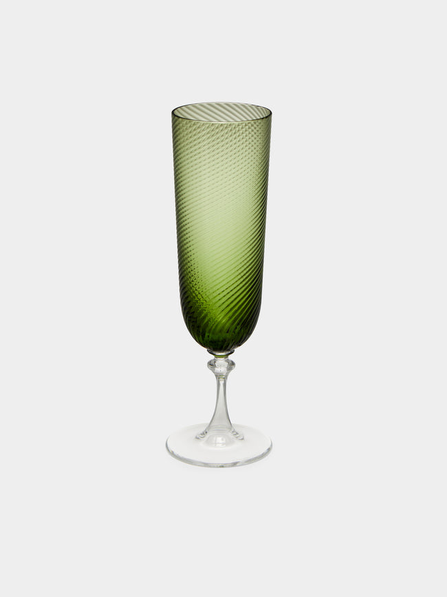 NasonMoretti - Twisted Soraya Hand-Blown Murano Glass Champagne Flute -  - ABASK - 
