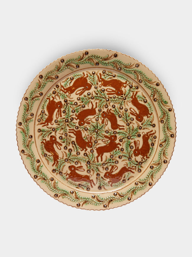 Poterie d’Évires - Rabbits Hand-Painted Ceramic Serving Plate -  - ABASK - 