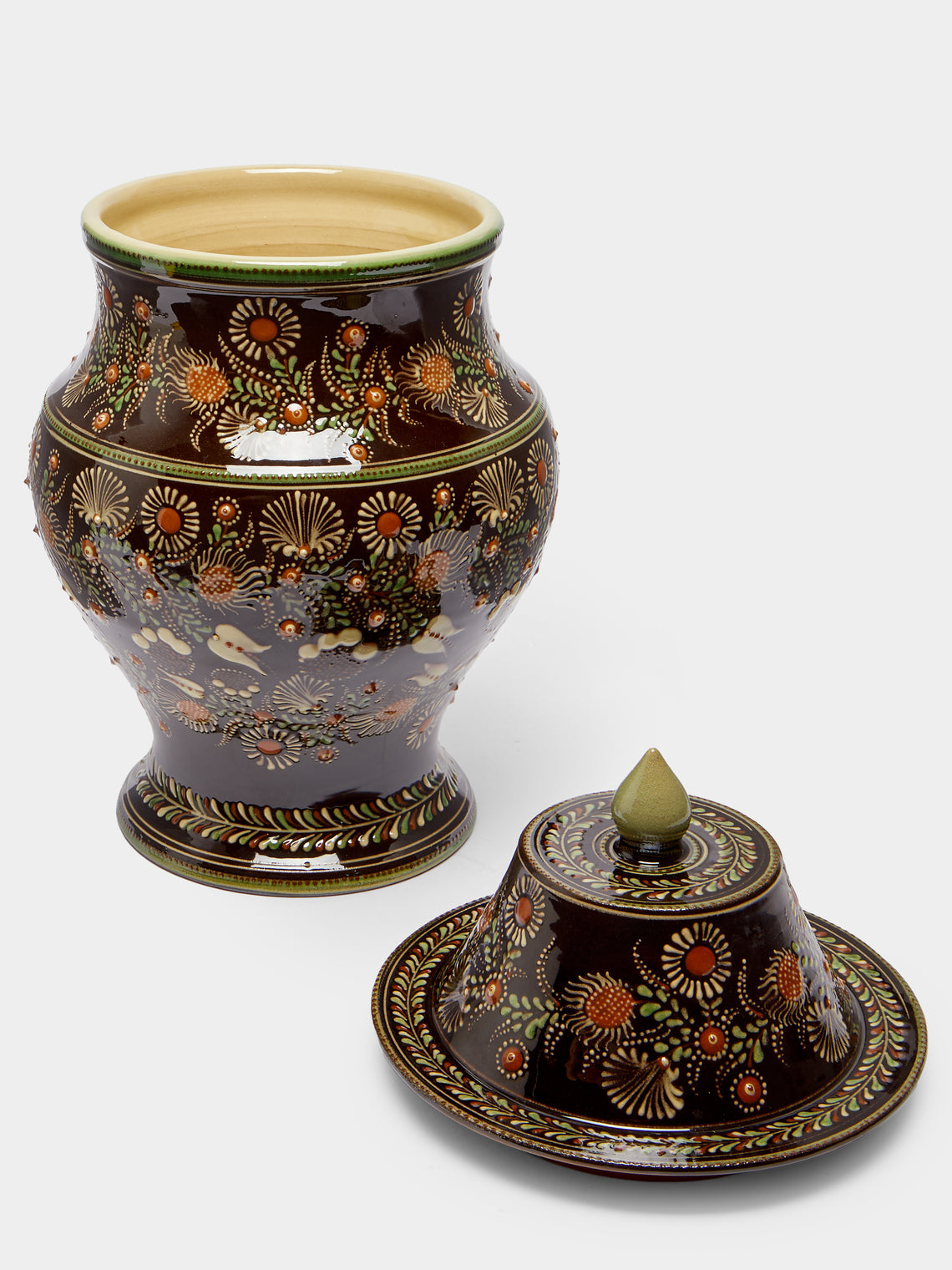 Poterie d’Évires - Flowers Hand-Painted Ceramic Extra Large Jar -  - ABASK