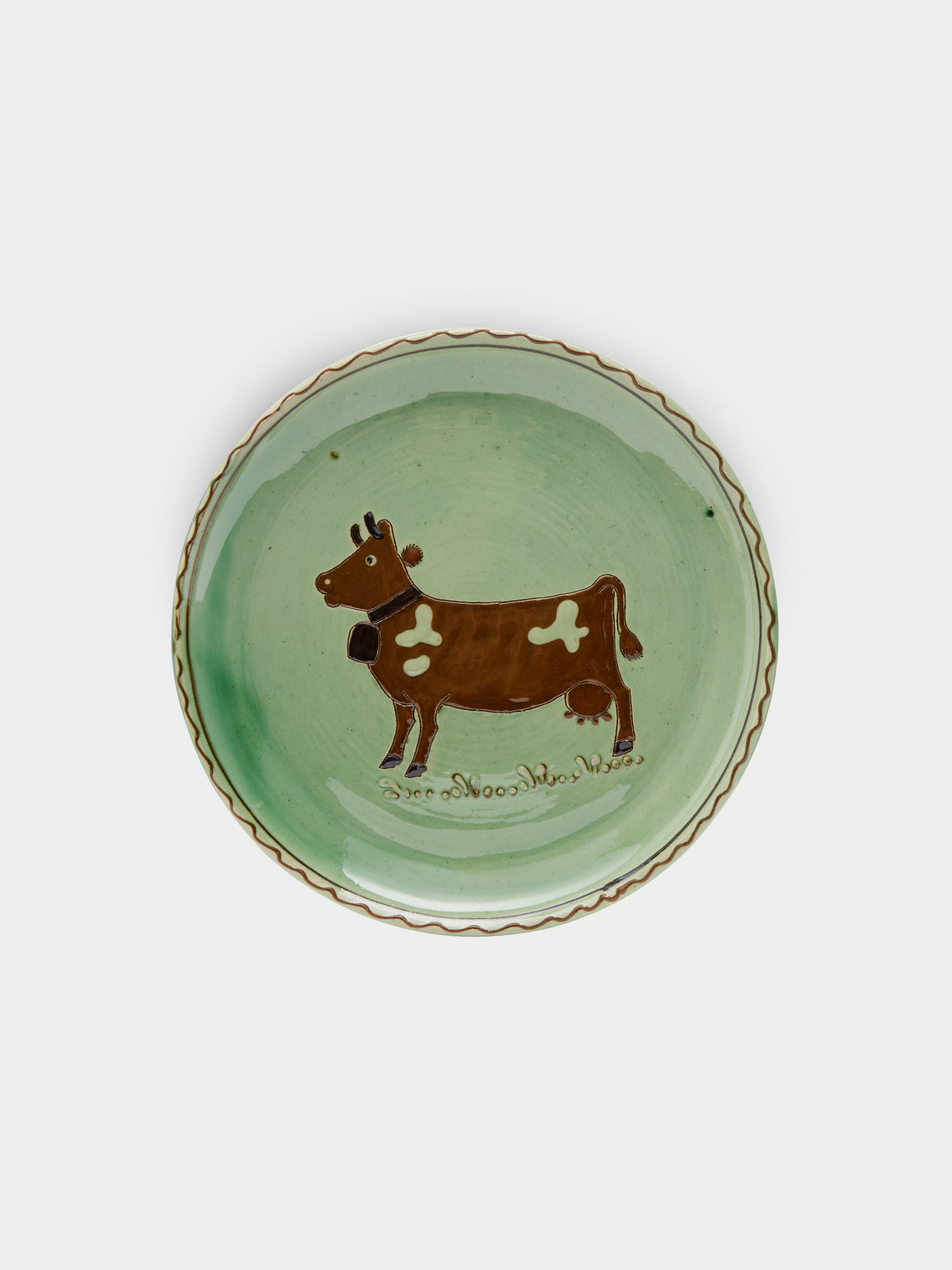 Poterie d’Évires - Cows Hand-Painted Ceramic Large Butter Dish -  - ABASK