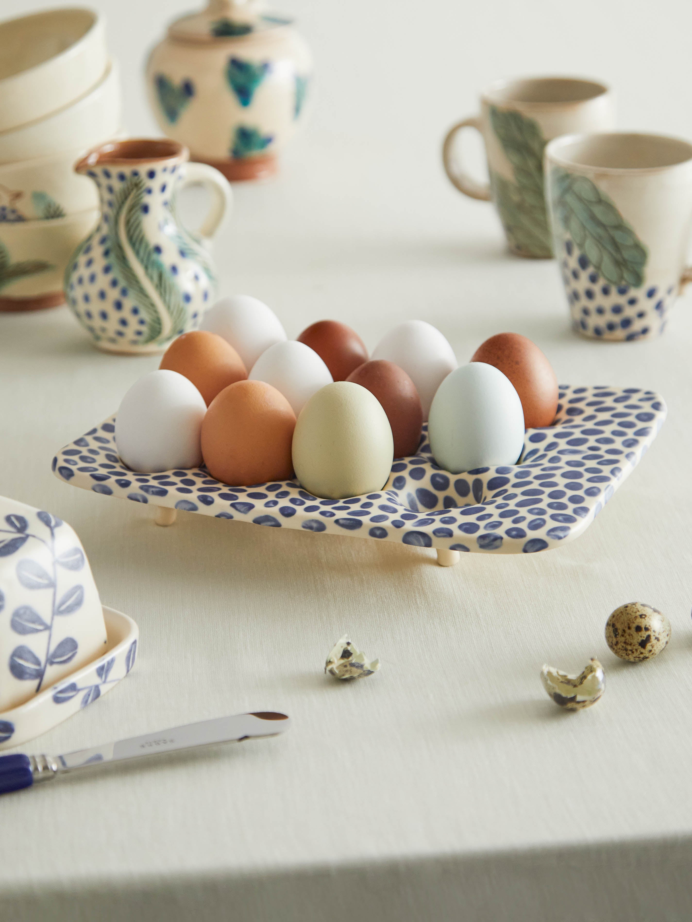 Hand-Painted Ceramic Egg Holder