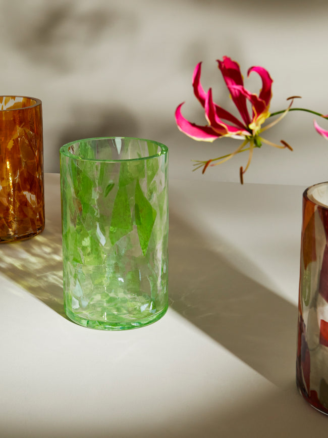 Stories of Italy - Jade Hand-Blown Murano Glass Vase - Green - ABASK