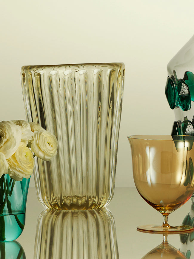 Yali Glass - Vienna Hand-Blown Murano Glass Vase - Yellow - ABASK