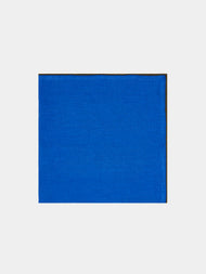 Madre Linen - Hand-Dyed Linen Contrast-Edge Napkins (Set of 4) - Blue - ABASK - 