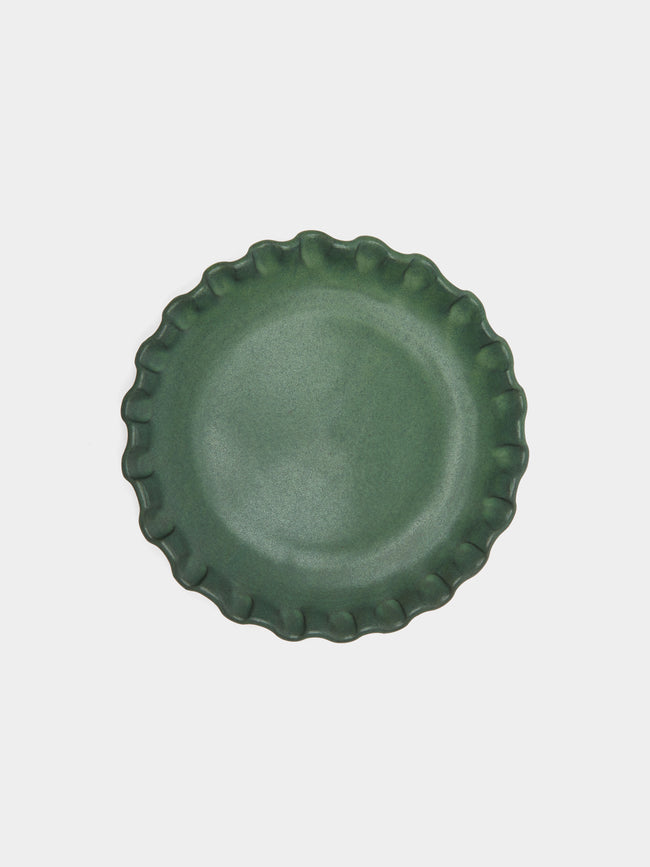Perla Valtierra - Hand-Glazed Ceramic Side Plates (Set of 4) - Green - ABASK - 