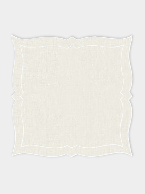 La Gallina Matta - Parentesi Linen Napkins (Set of 4) - White - ABASK