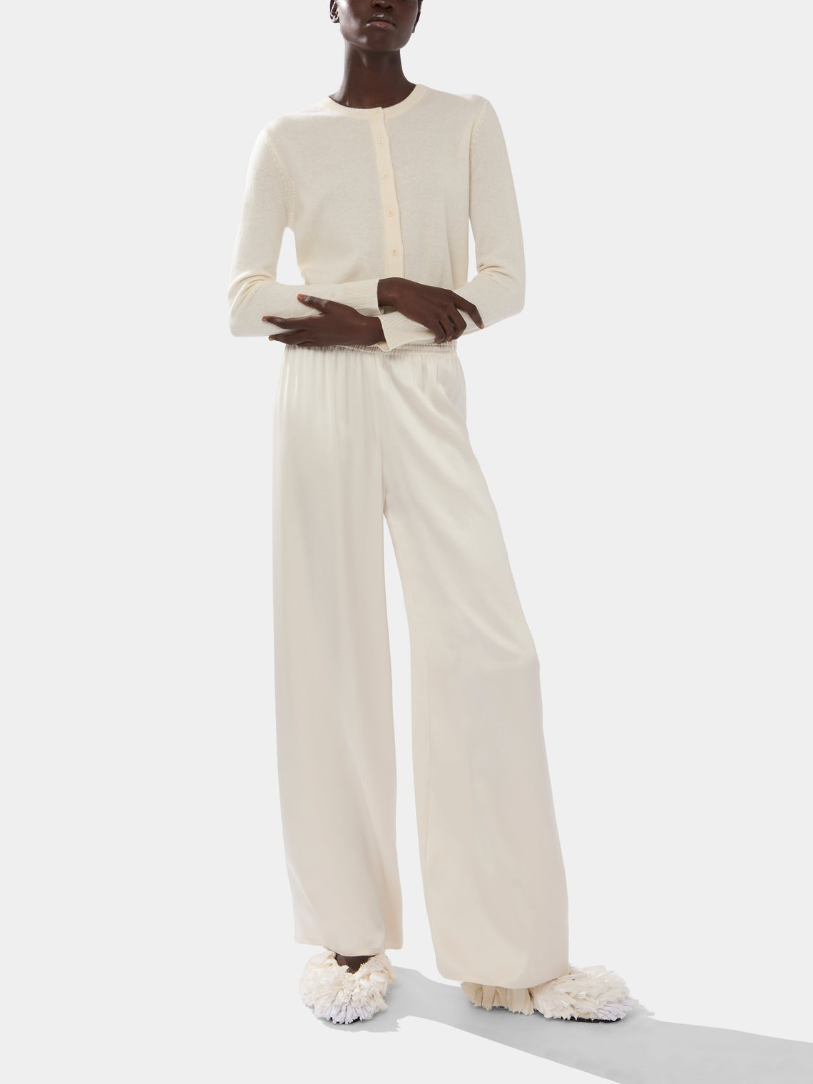 Cashmere Cropped Crew-Neck Cardigan