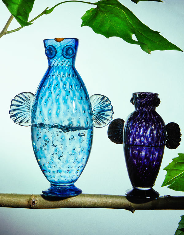 Crow Hand-Blown Glass Jug