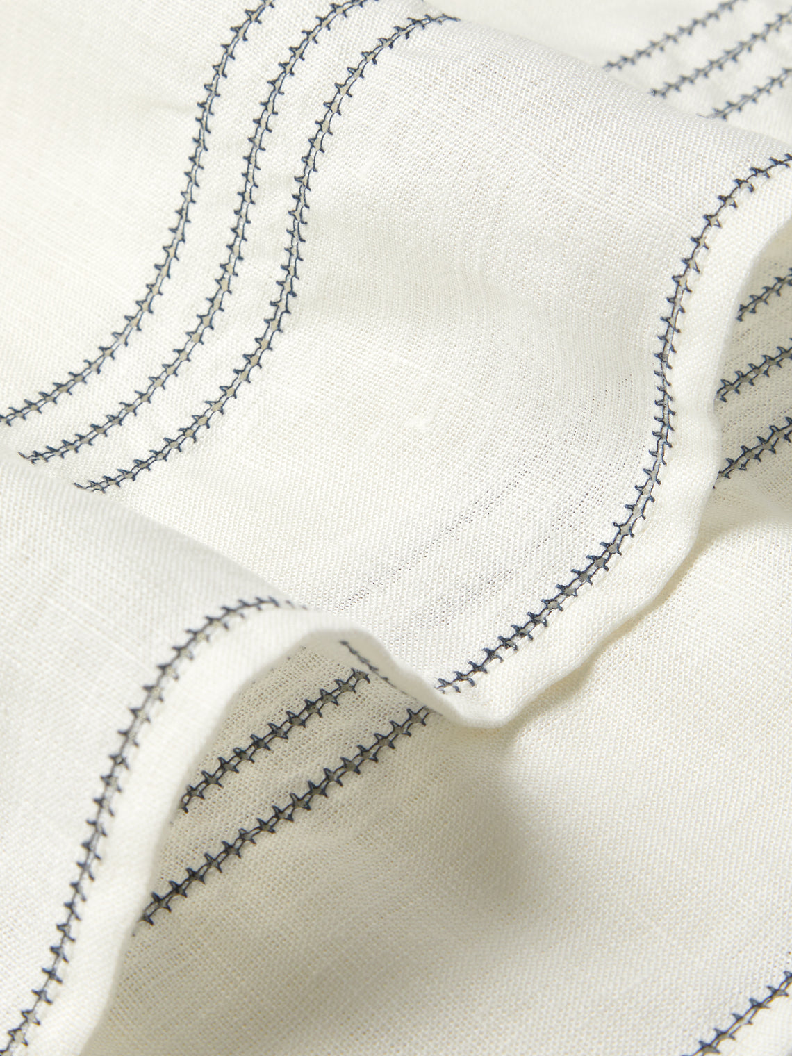 Hem-Stitch Linen Rectangular Tablecloth