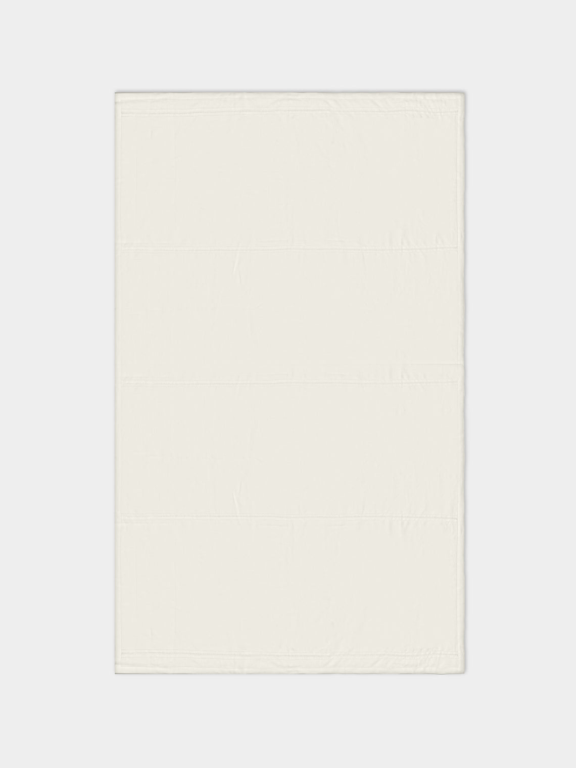 Volga Linen - Diamond-Stitch Linen Large Rectangular Tablecloth - White - ABASK - 