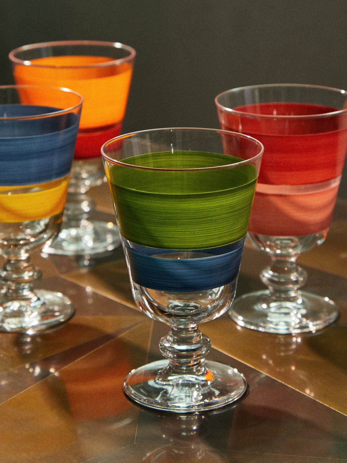 Los Vasos de Agua Clara - Portofino Hand-Painted Glass Collection - Multiple - ABASK