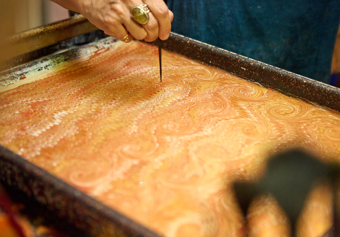 Hand-Marbled Leather Bound Notebook