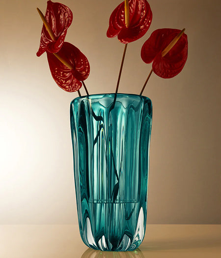 Red Bark Hand-Blown Glass Vase (25in/63cm) by David Valner | ABASK