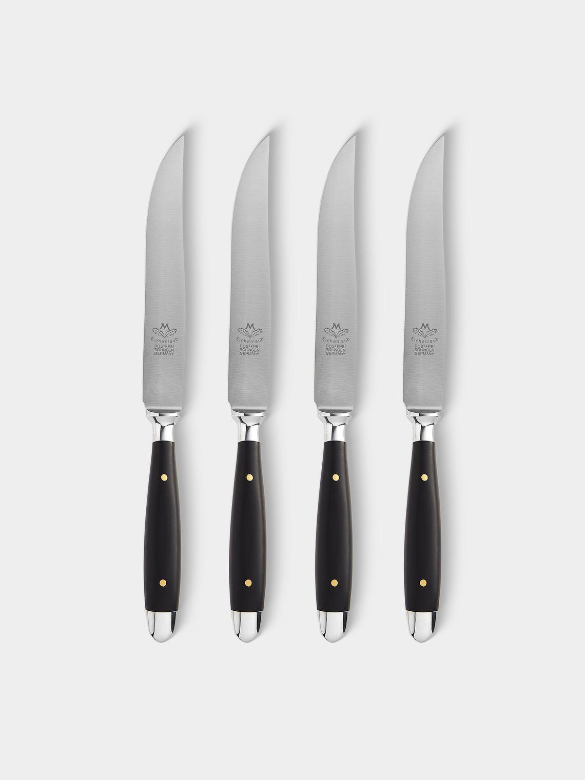 Eichenlaub - Resin Old German Steak Cutlery (Set of 4 Pieces) - Black - ABASK - 