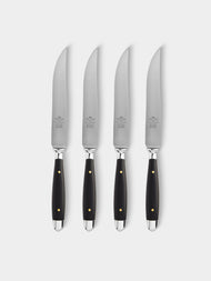 Eichenlaub - Resin Old German Steak Cutlery (Set of 4 Pieces) - Black - ABASK - 