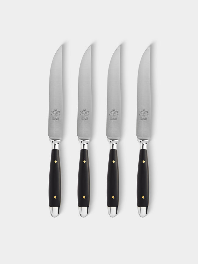 Eichenlaub - Resin Old German Steak Cutlery (Set of 4 Pieces) - Black - ABASK - 