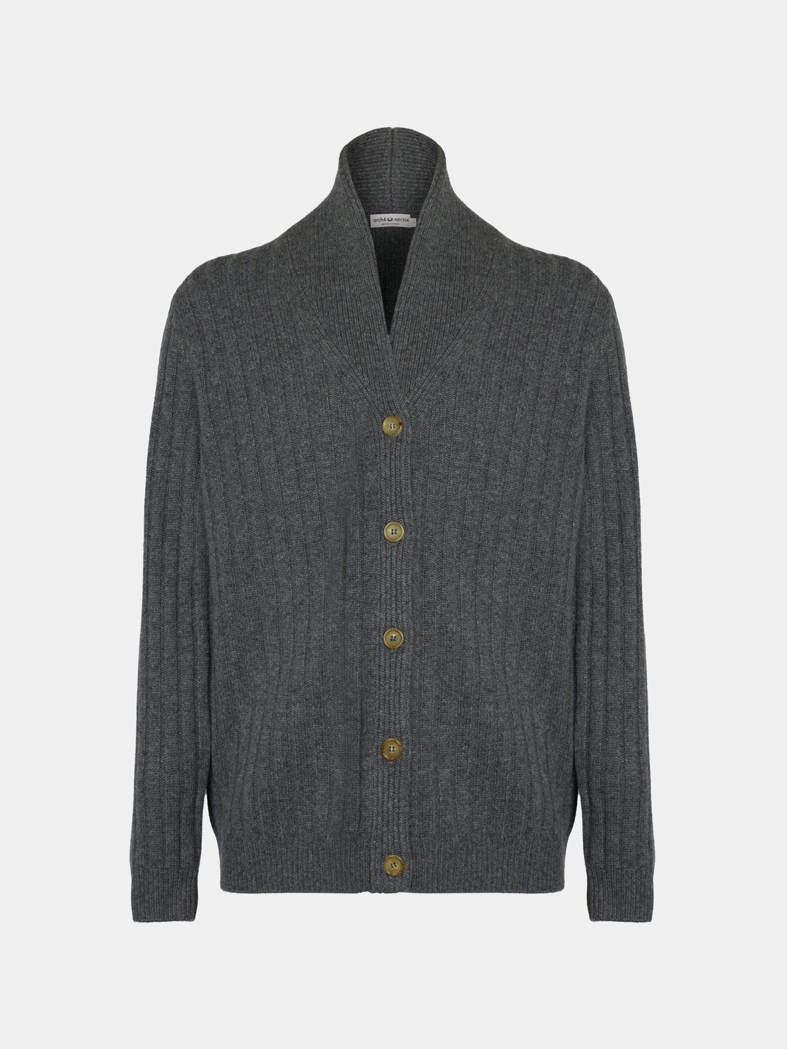 Arch4 - Denver Baby Goat Cashmere Stretch-Knit Cardigan | Size: M - Gray - ABASK - 