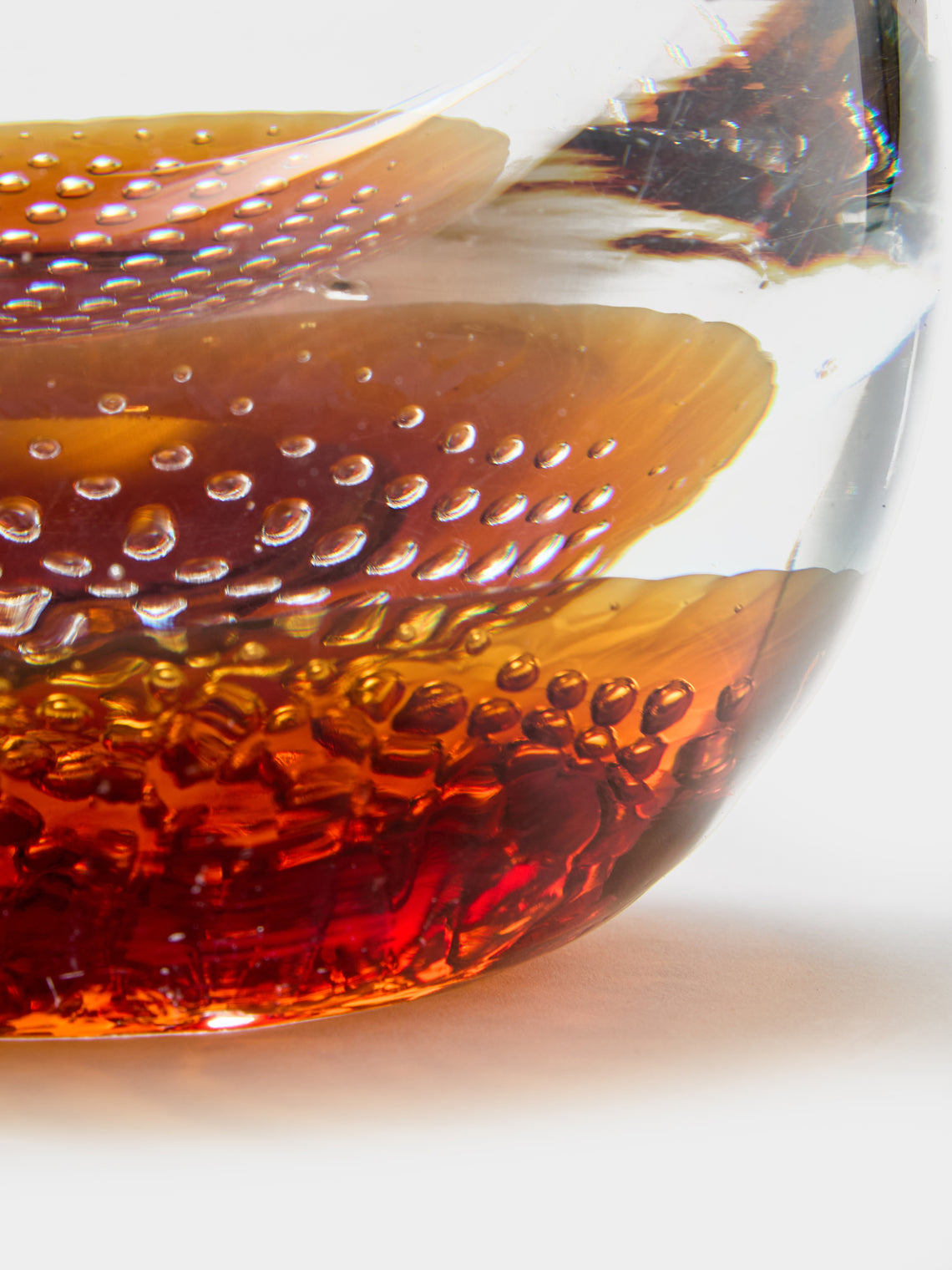 Antique and Vintage - Mid-Century Murano Glass Ashtray - Orange - ABASK