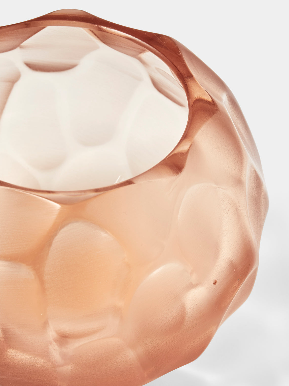 Micheluzzi Glass - Bocia Rose Bamboo Hand-Blown Murano Glass Vase (4.5in/11.5cm) - Pink - ABASK