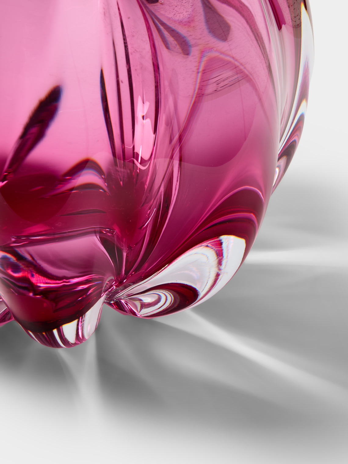 Yali Glass - Fiori Bolla Hand-Blown Murano Glass Vase (9.5in/24cm) - Pink - ABASK