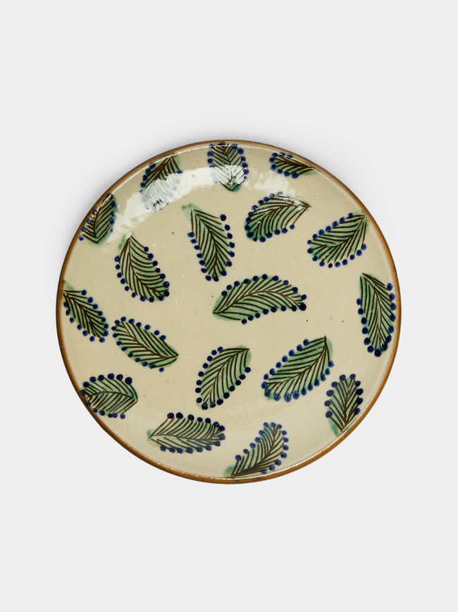 Malaika - Leaves Hand-Painted Ceramic Dinner Plates (Set of 4) -  - ABASK - 