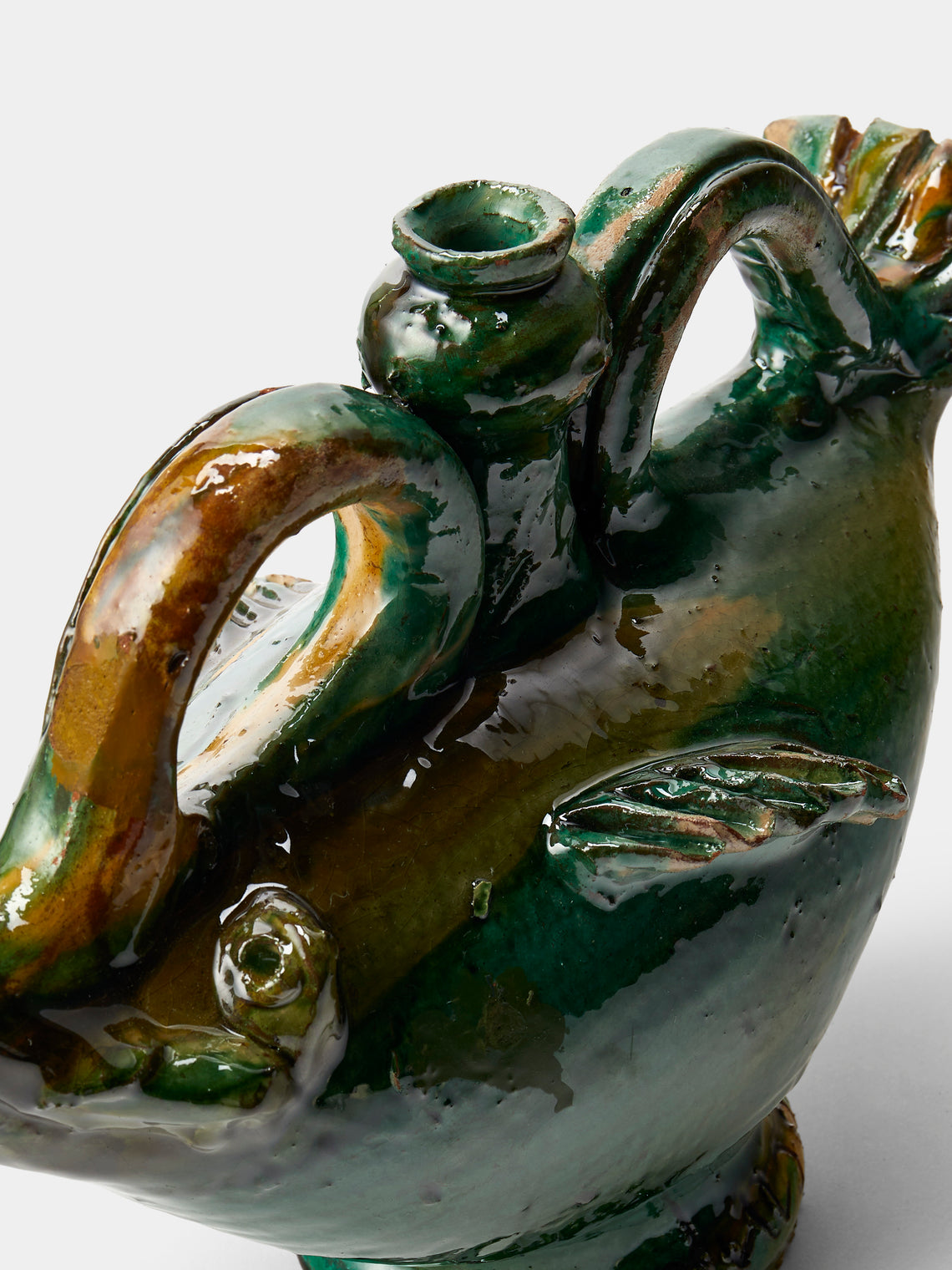 Antique and Vintage - 1990s Condurso Face Ceramic Vessel (12.5in/32cm) - Yellow - ABASK