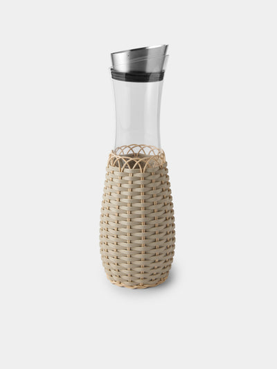 Pigment France - Dijon Leather and Rattan Carafe with Pourer - Cream - ABASK - 