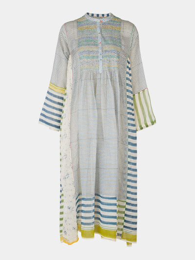 Injiri - Amber 88 Hand-Loomed Cotton and Silk Dress - Multiple - ABASK - 