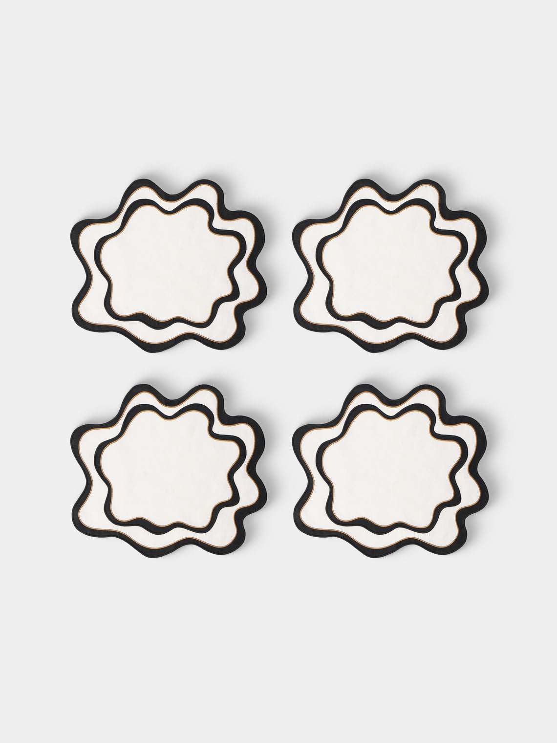 Cosima Swayze - | Set of 4 | x Los Encajeros Wave Linen Placemats - Multiple - ABASK