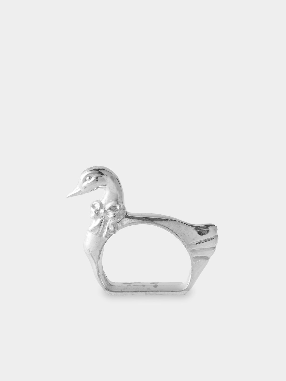 Antique and Vintage - 1980s Duck Silver-Plated Napkin Rings (Set of 4) - Silver - ABASK