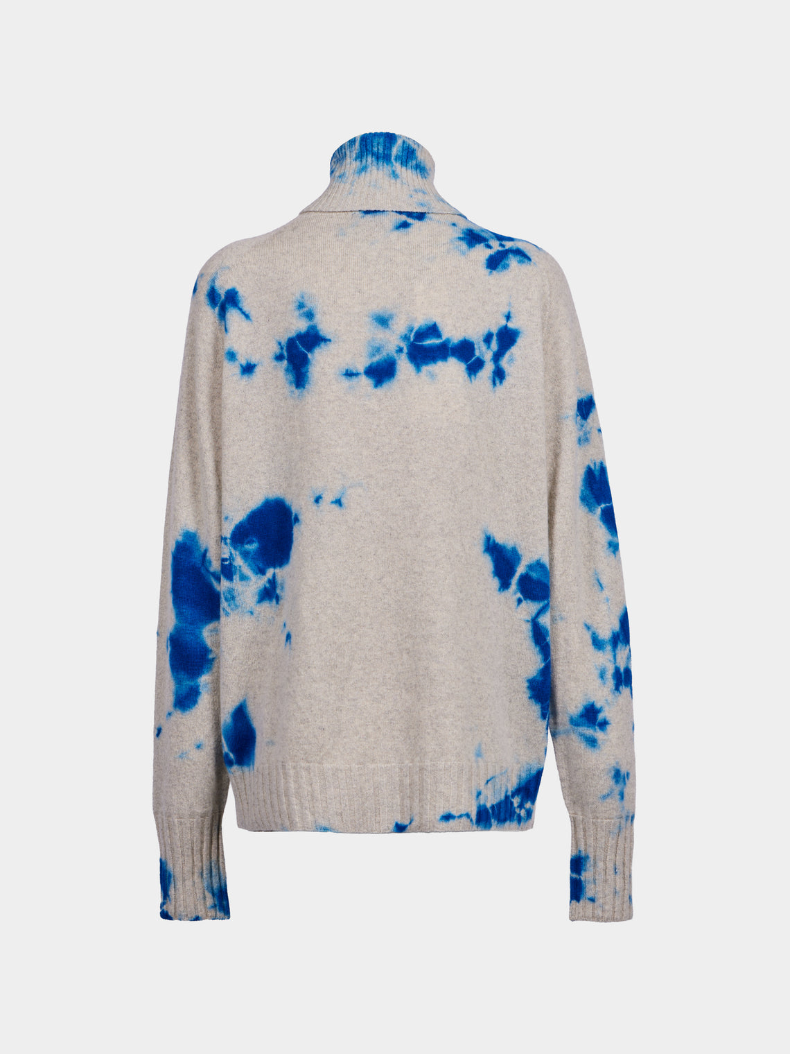 Suzusan - Shibori Cashmere Seamless Turtleneck Raglan Sweater | Size: S - Blue - ABASK
