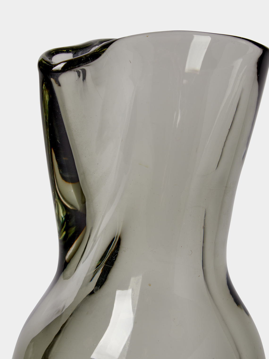 Antique and Vintage - Mid-Century Mario Pinzoni 13983 Murano Glass Vase (13in/33cm) - Gray - ABASK
