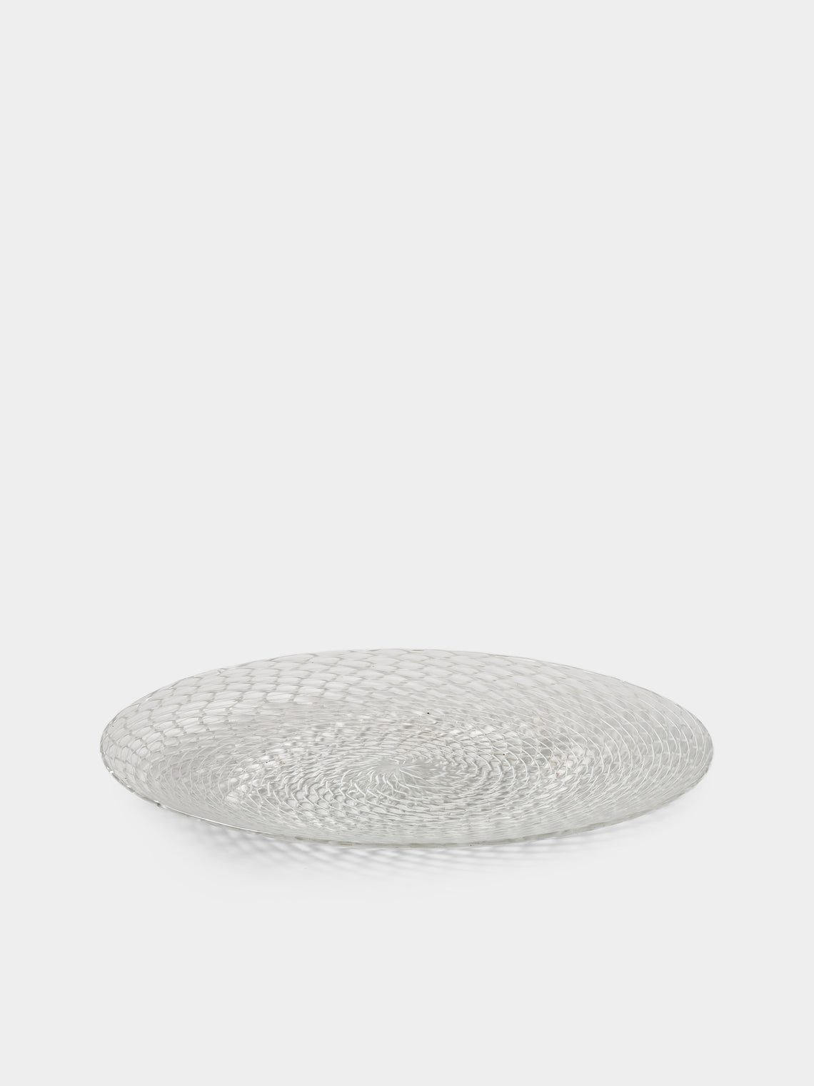 Antique and Vintage - 1981 Paolo Venini Half-Filigree Murano Glass Striped Bowl - Clear - ABASK - 