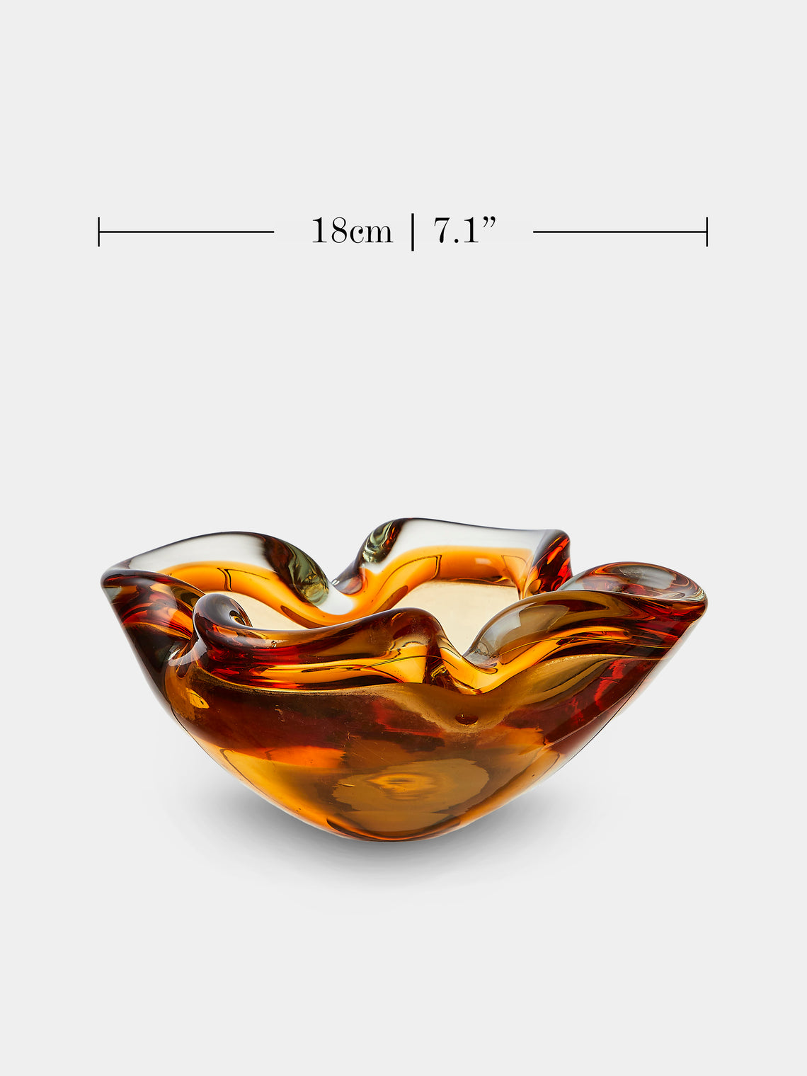 Antique and Vintage - Mid-Century Glass Ashtray - Orange - ABASK