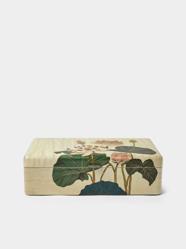 Silvia Furmanovich - Lotus Flowers Marquetry Wood Tea Box - Multiple - ABASK - 