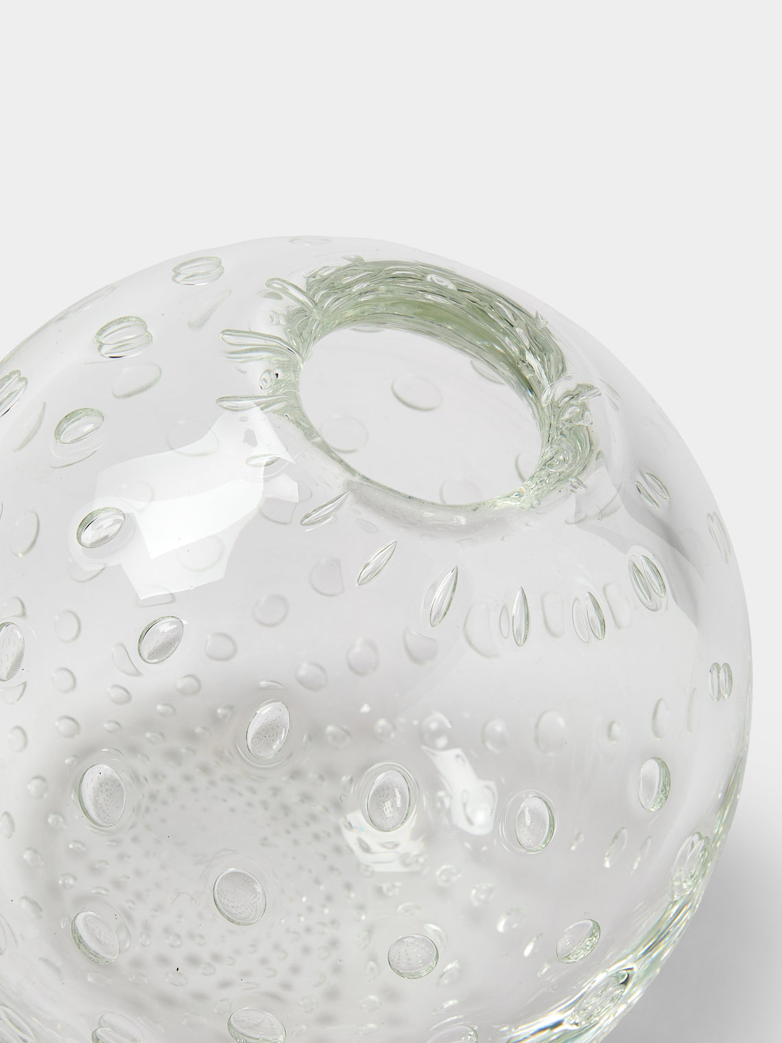 Yali Glass - Raindrop Hand-Blown Murano Glass Vase (4.5in/12cm) - Clear - ABASK