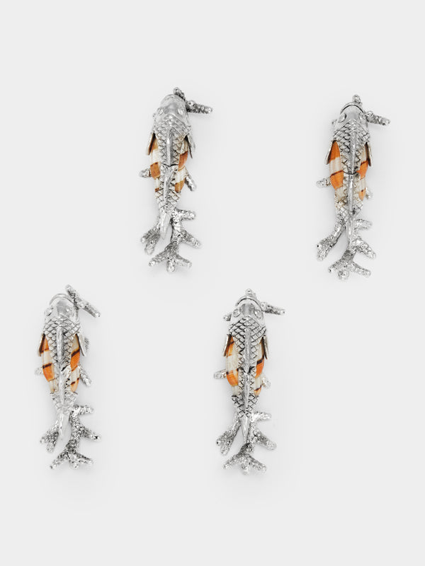 Objet Luxe - Silver-Plated and Shell Place Card Holders (Set of 4) -  - ABASK