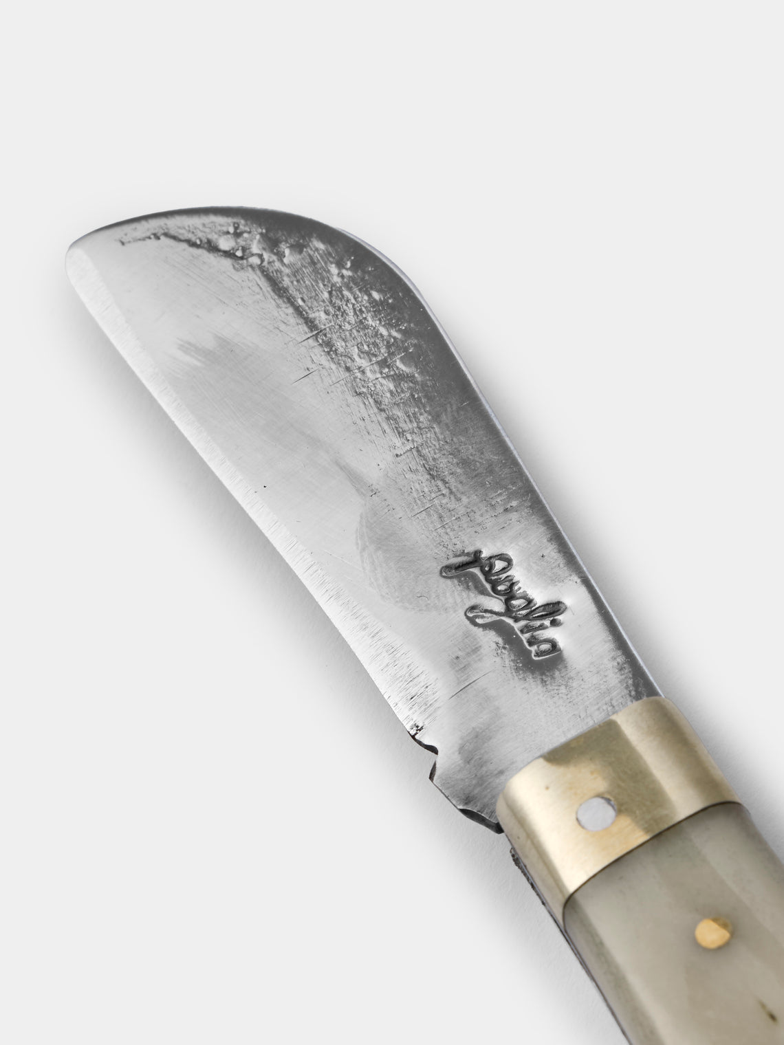 Poglia - Horn, Bone and Brass Pocket Knife - Black - ABASK