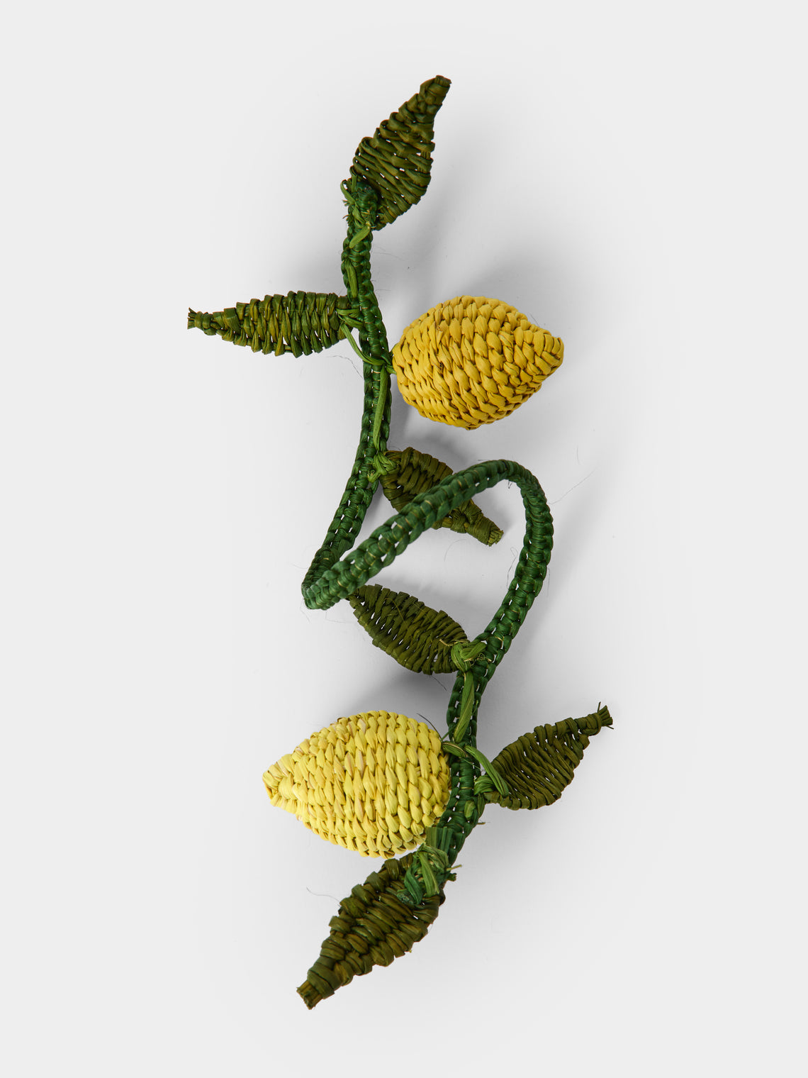 Artesanías del Atlántico - | Set of 4 | Lemons Handwoven Palm Napkin Rings - Yellow - ABASK
