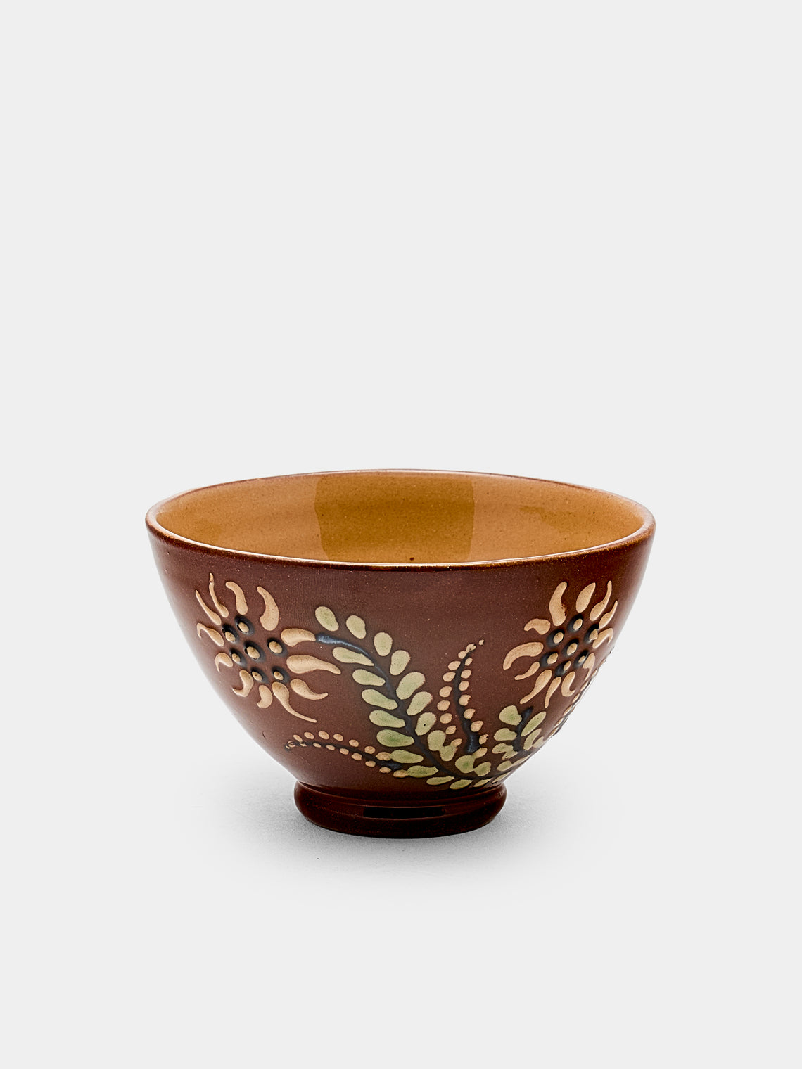 Poterie d’Évires - Flowers Hand-Painted Ceramic Petit Bowls (Set of 6) - Light brown - ABASK
