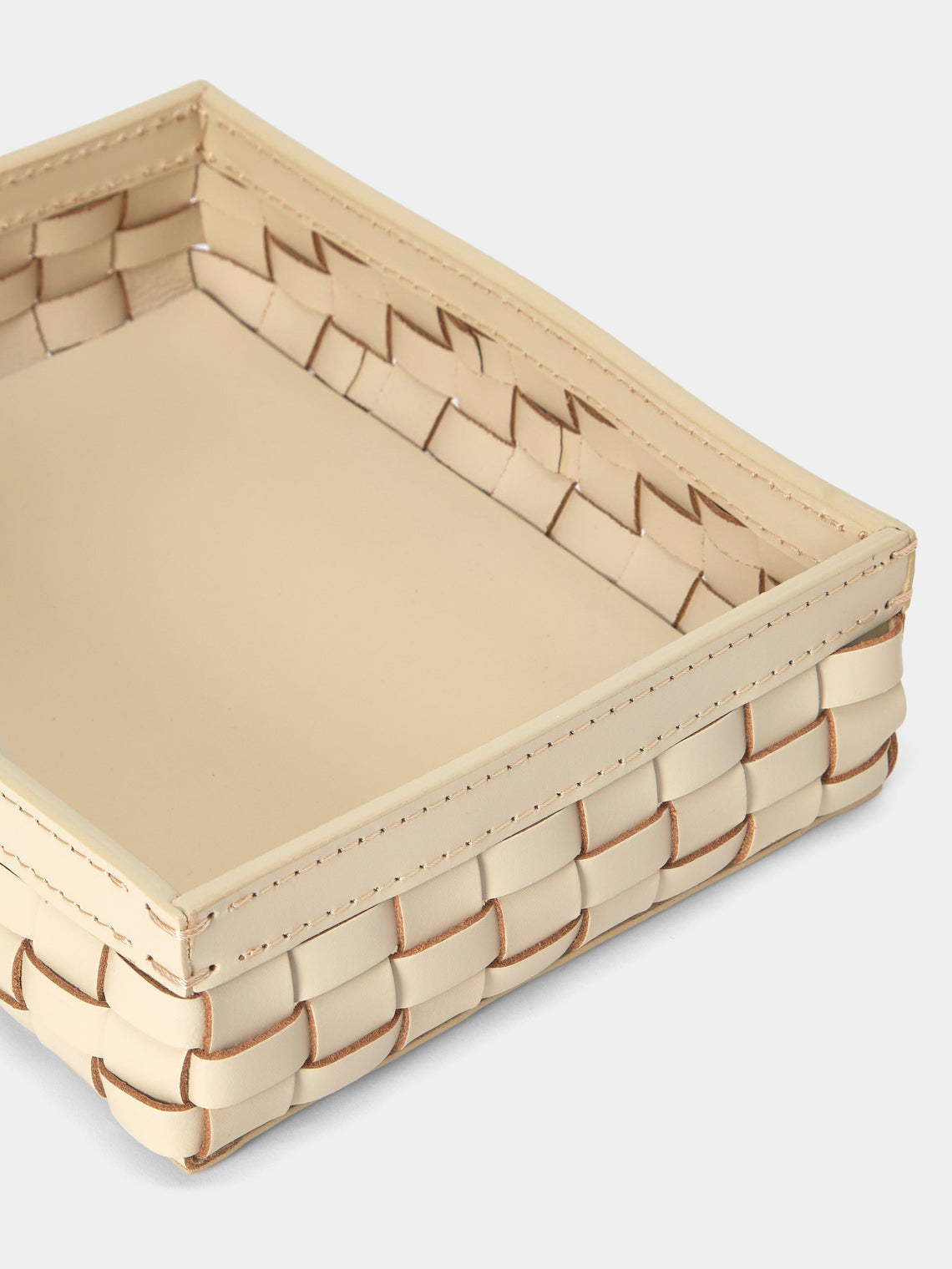 Riviere - Barcelona Water-Resistant Leather Low Basket - Ivory - ABASK