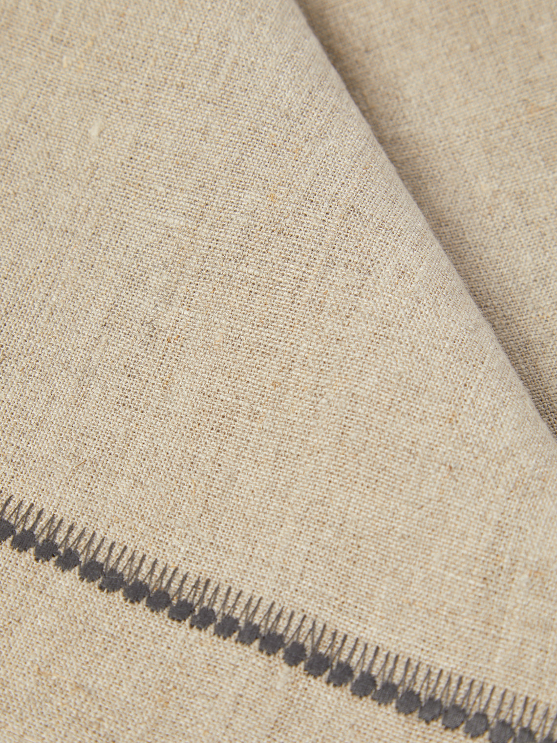 Chamois - | Set of 4 | Embroidered Linen Napkins - Beige - ABASK