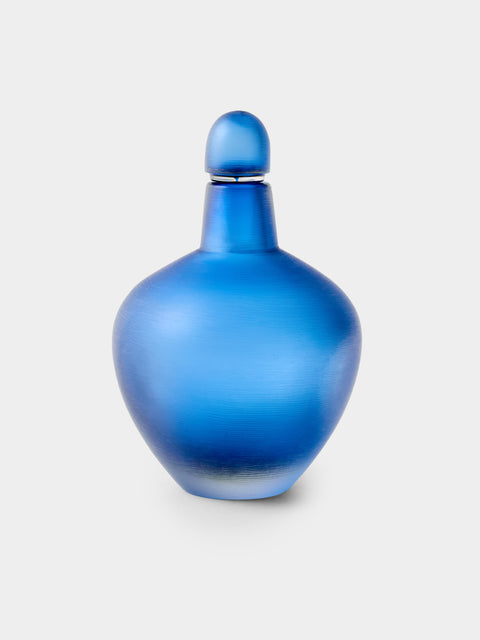 Venini - 1956 Paolo Venini Incise Murano Glass Bottle - Blue - ABASK - 
