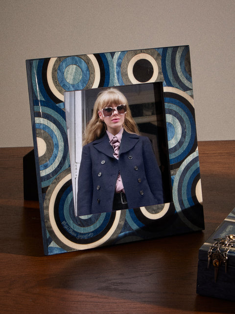Mastellone Giuseppe - Wood Inlay Photo Frame (5x7") - Blue - ABASK
