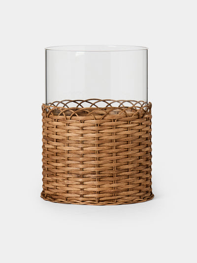 Pigment France - Wideville Rattan Large Candle Holder - Brown - ABASK - 