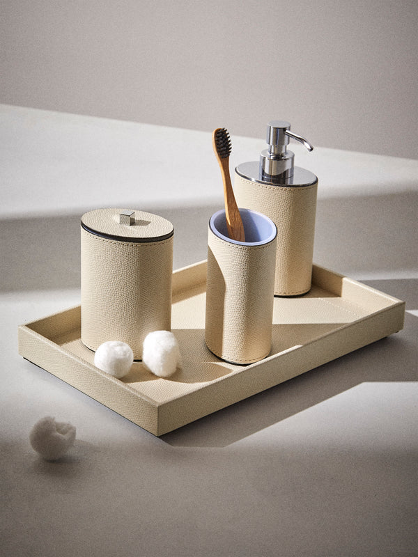 Pinetti - Poseidon Leather Bathroom Set - Cream - ABASK