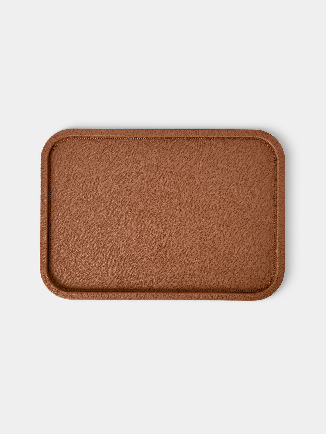 Giobagnara - Arcobaleno Leather Tray (12.5in/31.5cm) - Brown - ABASK  - 