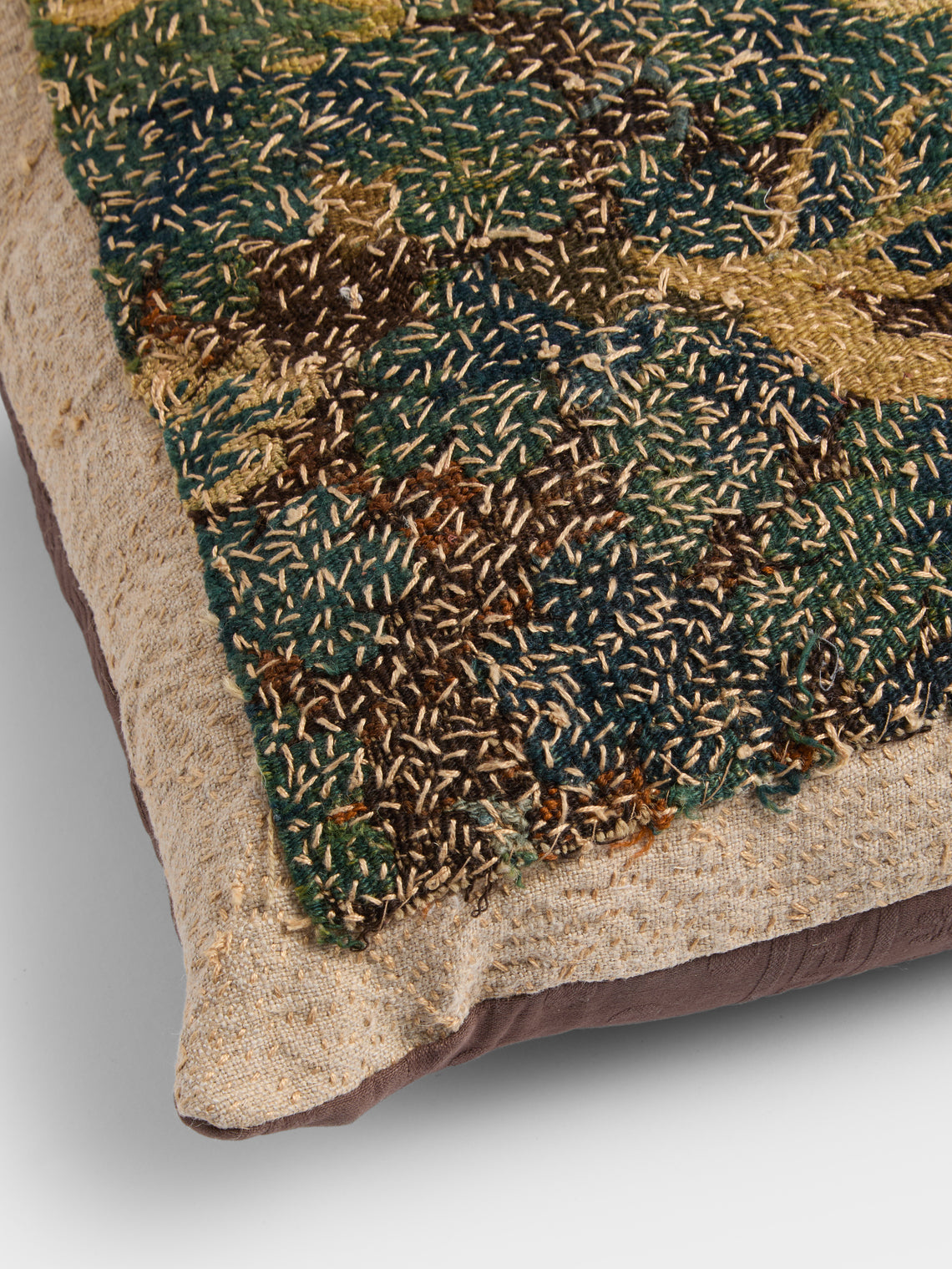 By Walid - 17th-Century Flemish Verdure Tapestry Marcella Cotton Cushion (26in/66cm) - Multiple - ABASK